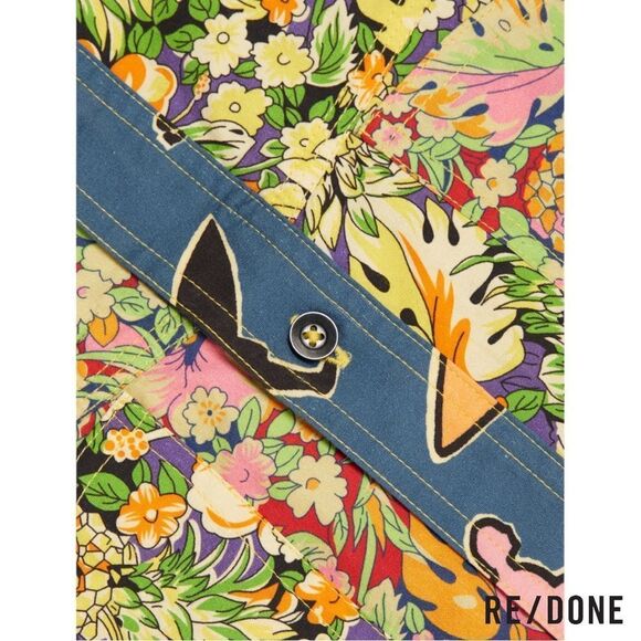 RE/DONE **NWT** Oversized Crop Shirt in Multi pineapple - Picture 9 of 16